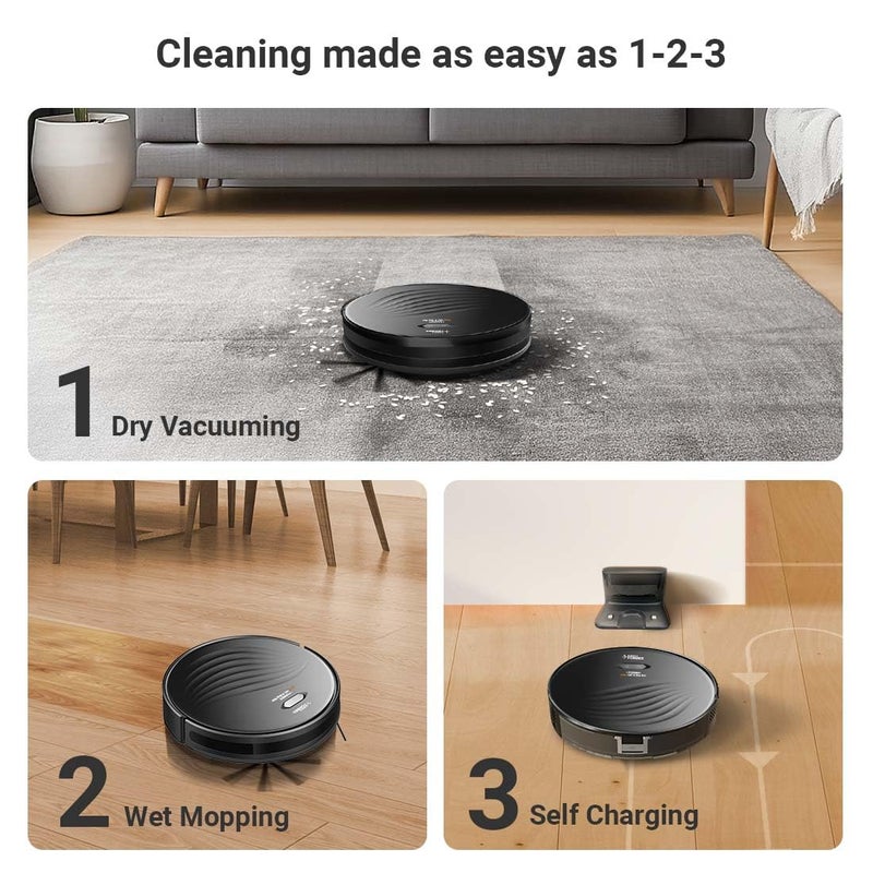 Eureka Forbes Eureka Forbes Vac Mop Pro Robotic Vacuum Cleaner NextGen Gyro 20 Navigation 3S Mopping Compact Slim PetPro Ideal for Indian Floor Types Works on Smart App  - Image 2