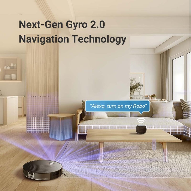 Eureka Forbes Eureka Forbes Vac Mop Pro Robotic Vacuum Cleaner NextGen Gyro 20 Navigation 3S Mopping Compact Slim PetPro Ideal for Indian Floor Types Works on Smart App  - Image 3