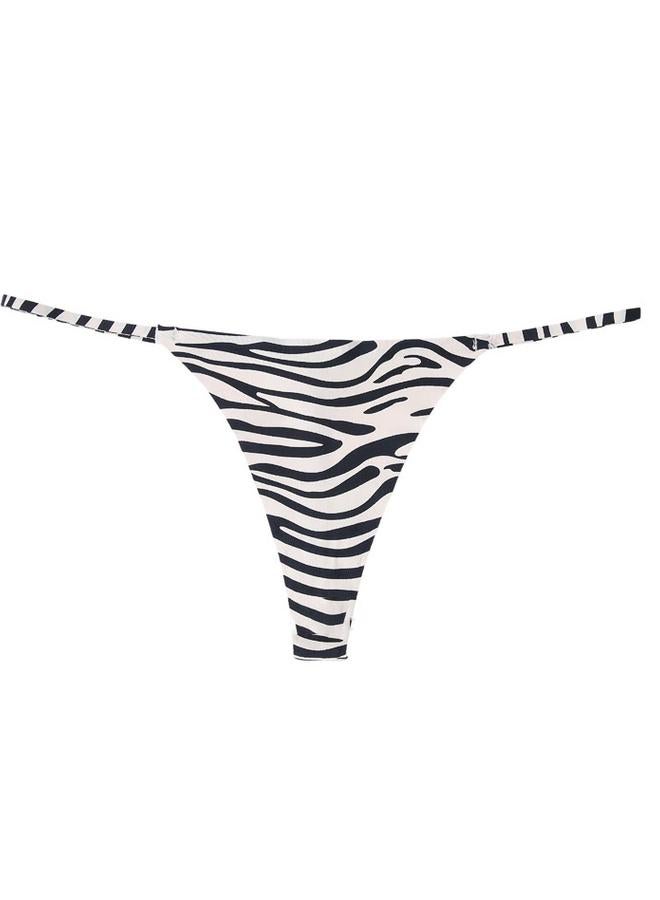 Take Two White Zebra Print Thong Brief - Image 5