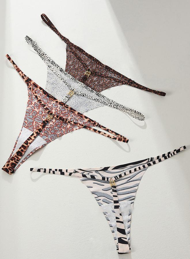Take Two White Zebra Print Thong Brief - Image 4