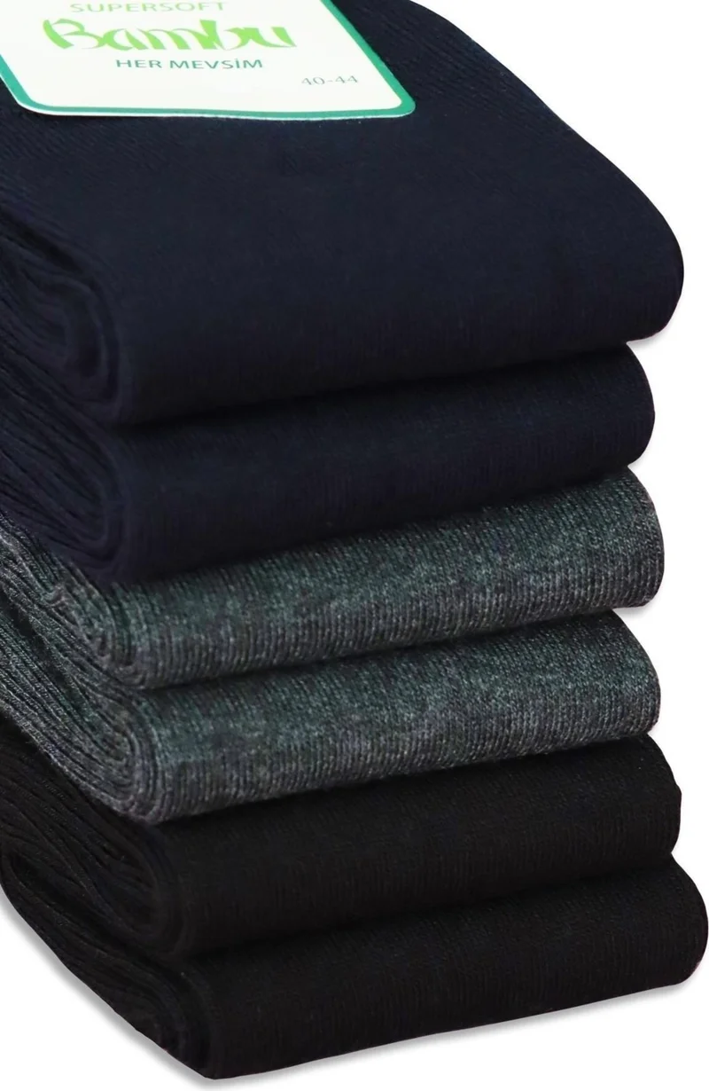 سينسو Bamboo Mixed Colors All Seasons Men's Long Socks 6 Pack - CRP2169