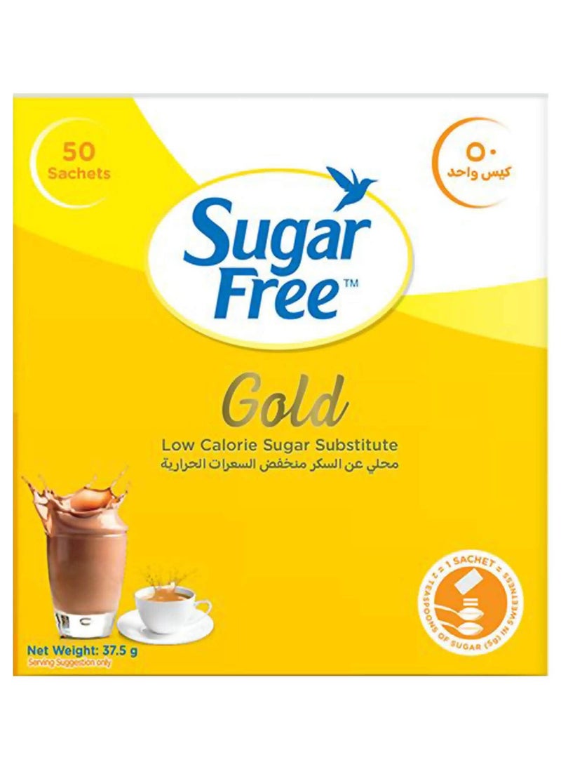 Sugar Free - Gold Low Calorie Sweetener 50 Sachets 37.5 G - Image 1