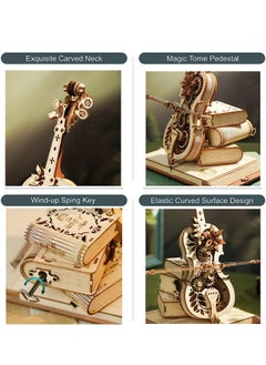 Robotime ROKR Scale Cello Music Box AMK63, Assembly Brain Teaser 3D Wooden Puzzle DIY Build Model Crafts Kits, Unique Home Decor Birthday Gifts Hobby for Teens or Adults  - Image 3