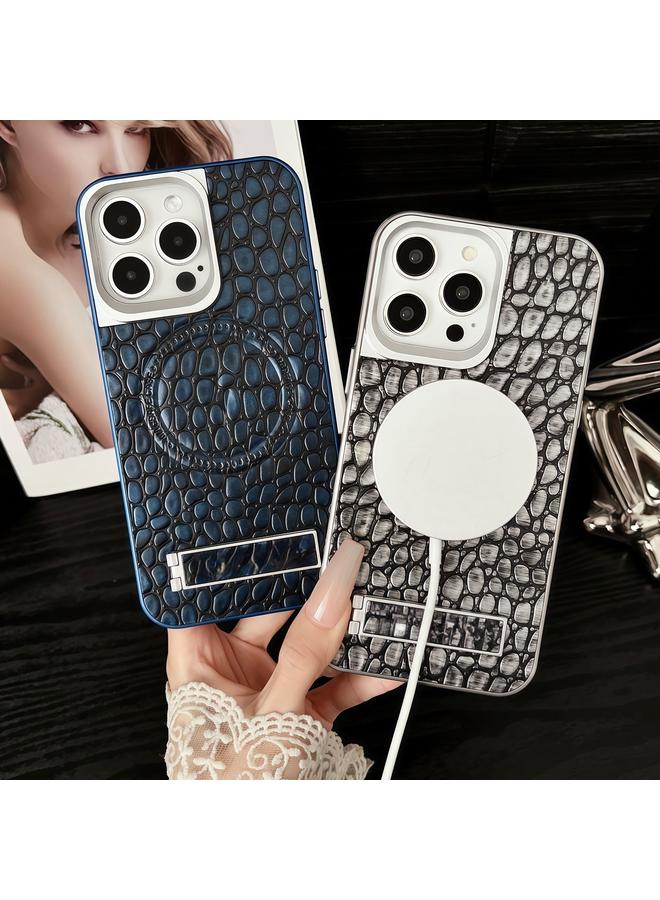 Zaboon Case For iPhone 13 Pro Pebble Pattern PU MagSafe Phone Case with Holder - Image 2