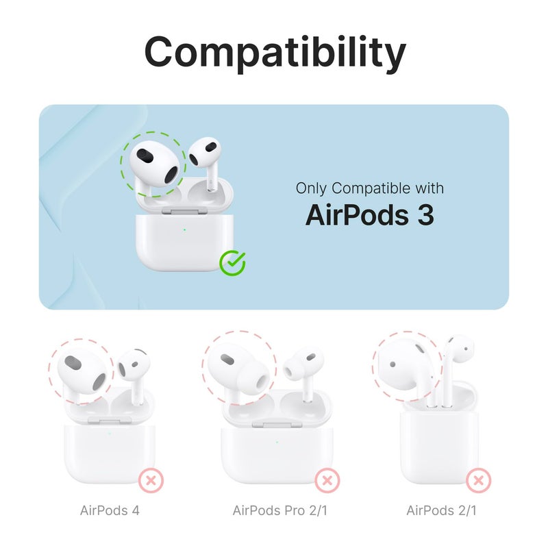 Catalyst حافظة كاتاليست المقاومة للماء لسماعات AirPods الجيل الثالث (2021) - متوافقة مع الشحن اللاسلكي وUSB-C، غطاء حماية من السقوط لسماعات AirPods 3 بتصميم قطعة واحدة مع مشبك - Image 2
