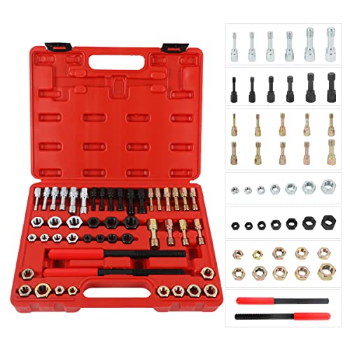 KAISAL Thread Chaser Set 48PCS Thread Repair Tool Kit UNC/UNF/Metric Thread Chaser Rethreading Kit Anti-rust Thread Restorer Kit with 24 Dies, 22 Taps and 2 Thread Files with Detachable Cap, Tap And Die Set - Image 1
