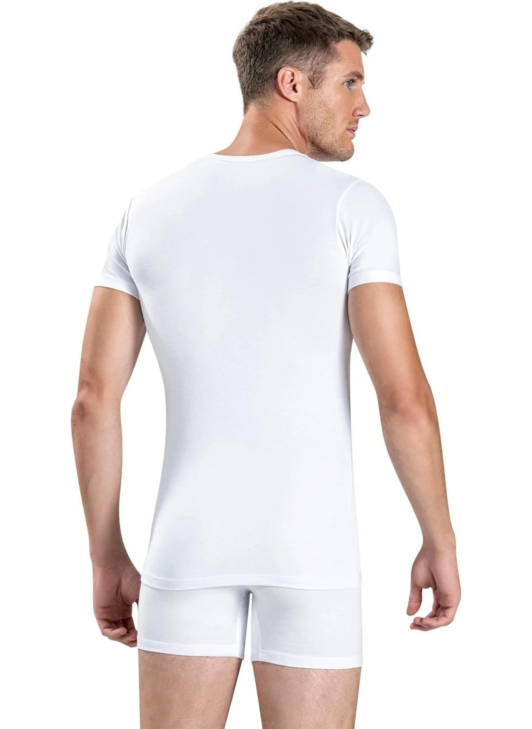 جيبر Men's Cotton Lycra V Neck Undershirt 213 - 9 Pieces