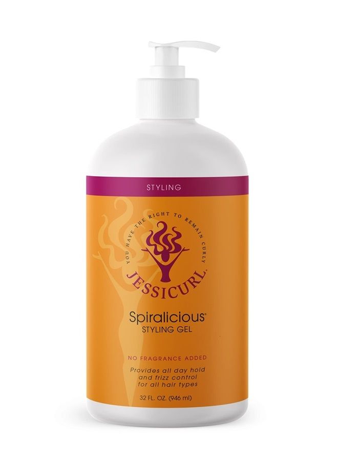 , Spiralicious Gel, No Fragrance Added, 32 Fl oz. Curl Defining, Curly Hair Products, Hair Gel for Curly Hair and Frizz Control, for all hair types