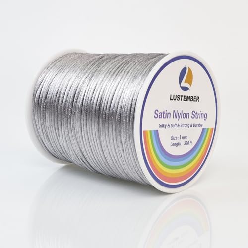 LUSTEMBER 330 Feet Satin Nylon String, 1 mm Silky Smooth Durable Nylon Cord for Jewelry Making, Bracelets, Beading, Necklaces, Macrame, Kumihimo, Rattail, and Chinese Knot Craft - Image 1