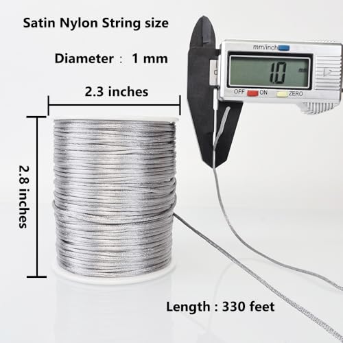 LUSTEMBER 330 Feet Satin Nylon String, 1 mm Silky Smooth Durable Nylon Cord for Jewelry Making, Bracelets, Beading, Necklaces, Macrame, Kumihimo, Rattail, and Chinese Knot Craft - Image 2