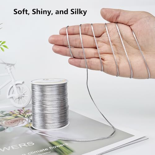 LUSTEMBER 330 Feet Satin Nylon String, 1 mm Silky Smooth Durable Nylon Cord for Jewelry Making, Bracelets, Beading, Necklaces, Macrame, Kumihimo, Rattail, and Chinese Knot Craft - Image 3