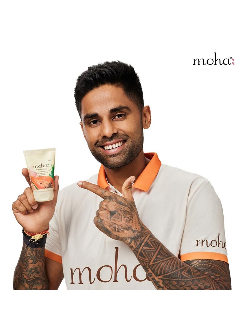 moha: Foot Cream For Rough, Dry and Cracked Heel, Feet Cream For Heel Repair With Benefits Of AleoVera, Papaya & Peppermint Each 100 gram (Pack of 2)
