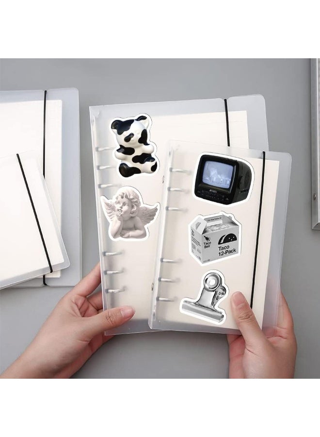 Aesthetic Black & White Stickers 61Pcs Pack Vintage Black and White Waterproof Vinyl Decals for Decorative Laptops Kids Girls Retro Y2K Style Sticker for DIY Wall Fridge - Image 3