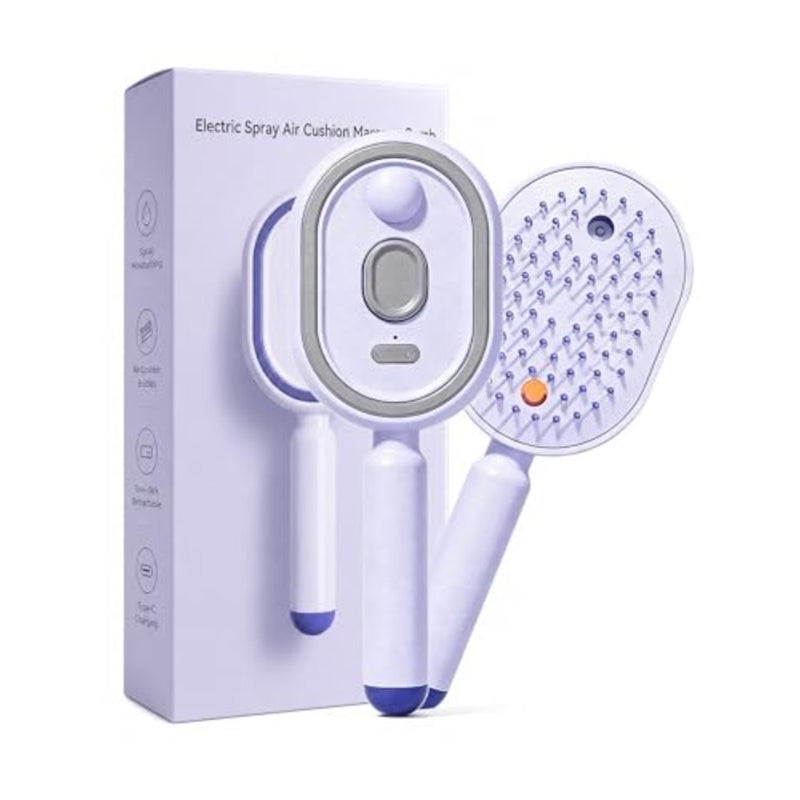 Electric Spray and Massage Hair Brush, Hair for Reduce Frizz, 3 in 1 electric scalp massager, Rechargeable Detangling Electric Steam Brushs Nourishes Hairs, Anti-Static - Image 1