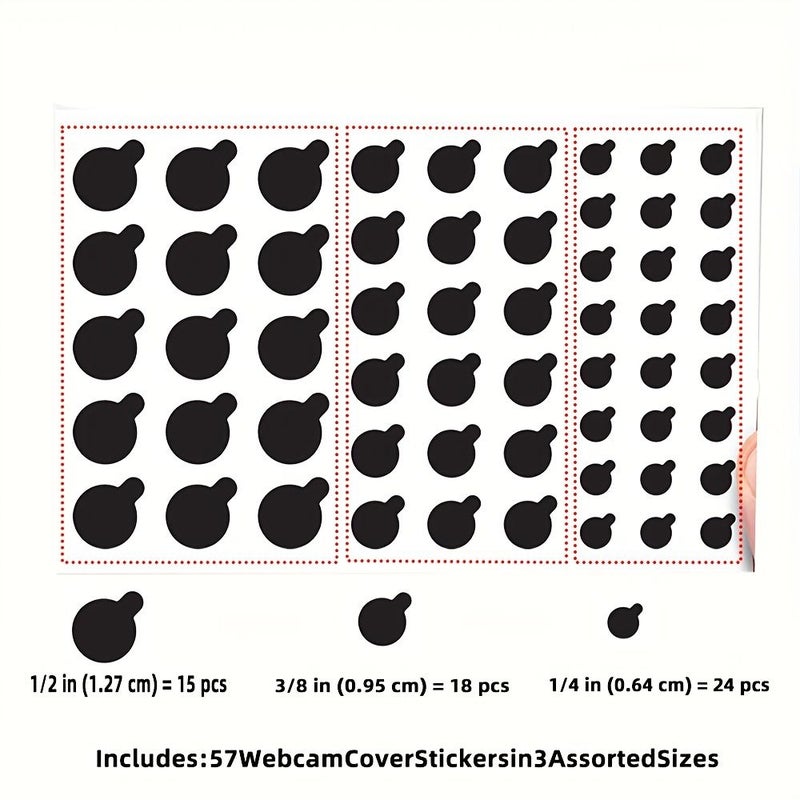 57 Pack Webcam Vinyl Covers Low Tack Restickable Multiple Sizes - Image 3