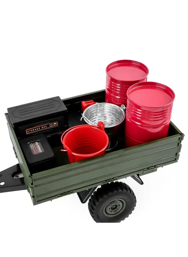 Green 1 10 Scale RC Trailer For Car Hauling Durable Plastic 4 Wheel Design Compatible With RC Crawlers - Image 4