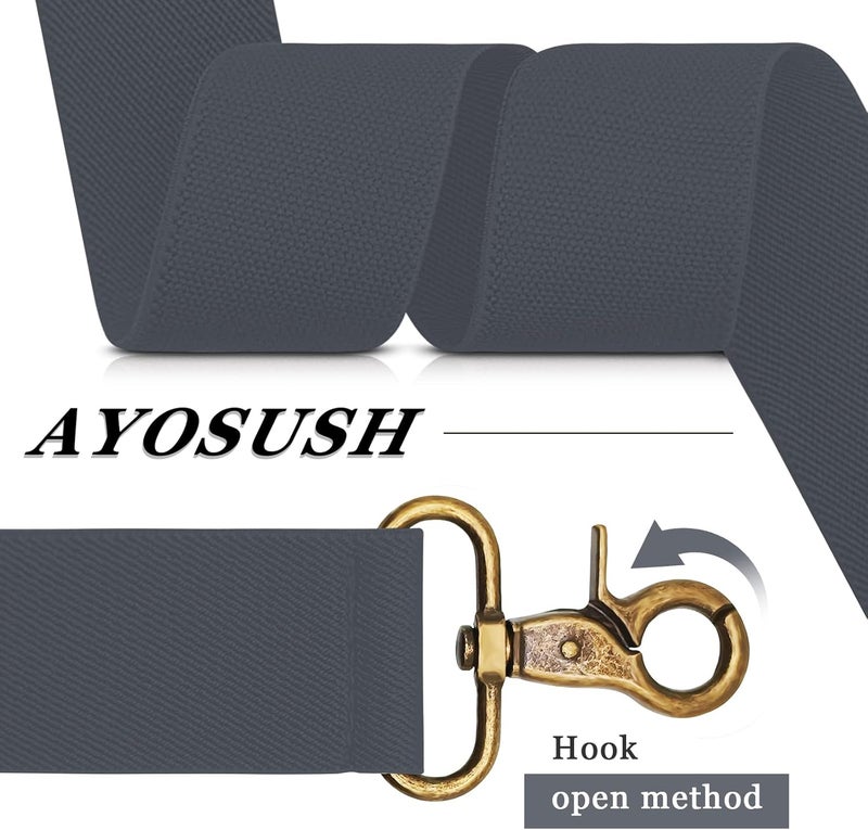 AYOSUSH Vintage Suspenders for Men Heavy Duty 4 Snap Hooks for Belt Loops Adjustable X Back - Image 4