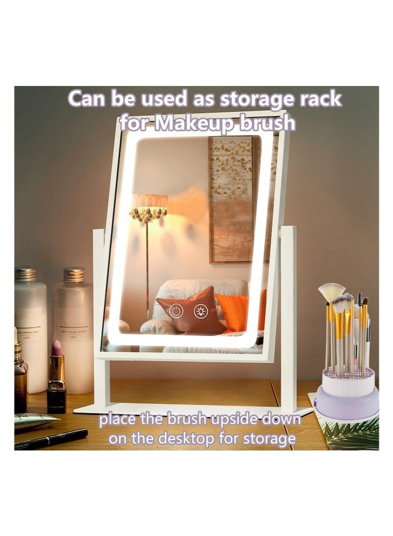 Hikma Beauty Makeup Brush Cleaning Mat with Brush Drying Holder, 2 in 1 Silicone Cosmetic Scrubber, Portable Washing Tool Makeup - Purple - Image 4