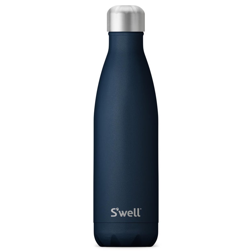 S'well Swell Stainless Steel Water Bottle 17oz Azurite Triple Layered Vacuum Insulated Containers Keeps Drinks Cold for 36 Hours and Hot for 18 BPA Free Perfect for On the Go 