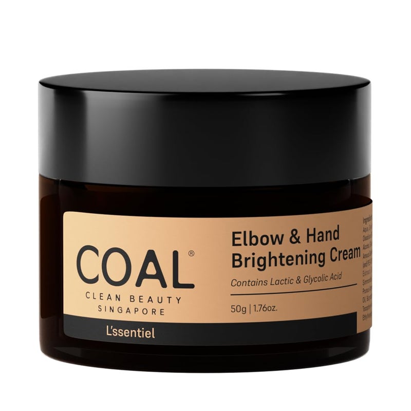 COAL CLEAN BEAUTY COAL Clean Beauty Elbow Hand Brightening Cream with Lactic Glycolic Acid Hydrates Nourishes Skin Men Women All Skin Types 50g - Image 1