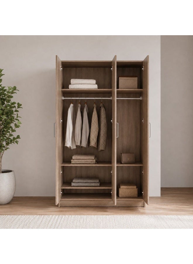 DANUBE HOME Supreme 3-Door Wardrobe With Mirror For Hanging Clothes Extra Sturdy Rack Storage Organiser Modern Design Space Saving Cabinets For Bedroom - French Sonoma Oak - Image 2