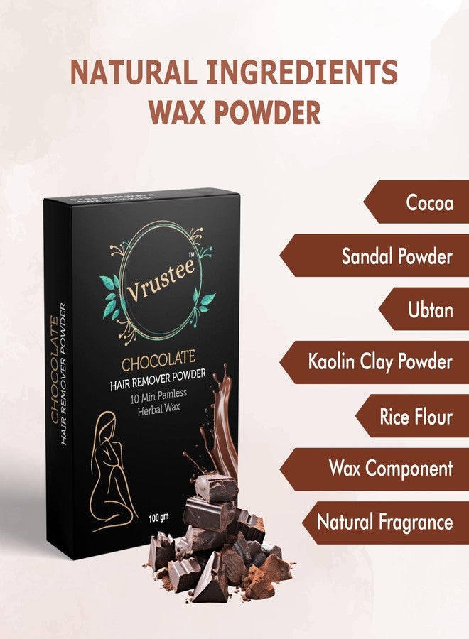 I K IMPEX 10-Minute Chocolate Full Body Hair Removal Wax Powder, Painless Herbal Facial Hair Removal Waxing Powder, Easy to Use at Home, Chemical-Free, No Rashes, No Side Effects & No Irritations for Men & Women (100GM) (Pack of 2) - Image 3