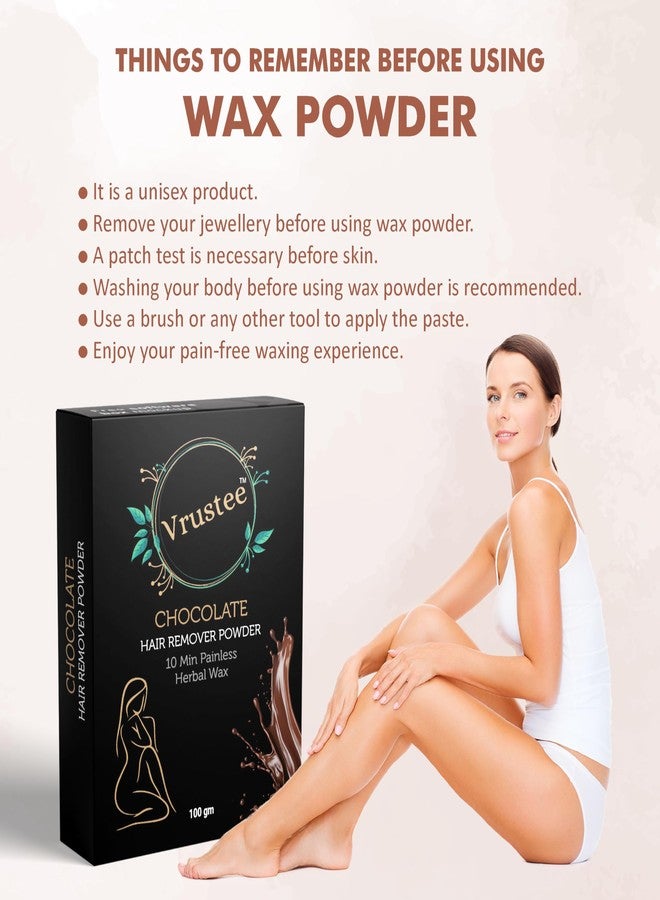 I K IMPEX 10-Minute Chocolate Full Body Hair Removal Wax Powder, Painless Herbal Facial Hair Removal Waxing Powder, Easy to Use at Home, Chemical-Free, No Rashes, No Side Effects & No Irritations for Men & Women (100GM) (Pack of 2) - Image 5