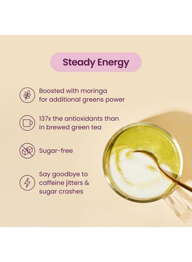 Blume لاتيه السوبر فود - مسحوق الماتشا مع جوز الهند، كافيين طبيعي، إل-ثيانين، طاقة وتركيز طوال اليوم، خالي من السكر، مورنغا، نباتي، لاتيه ماتشا عضوي من شيزوكا اليابان، شاي أخضر - 25 حصة - Image 4