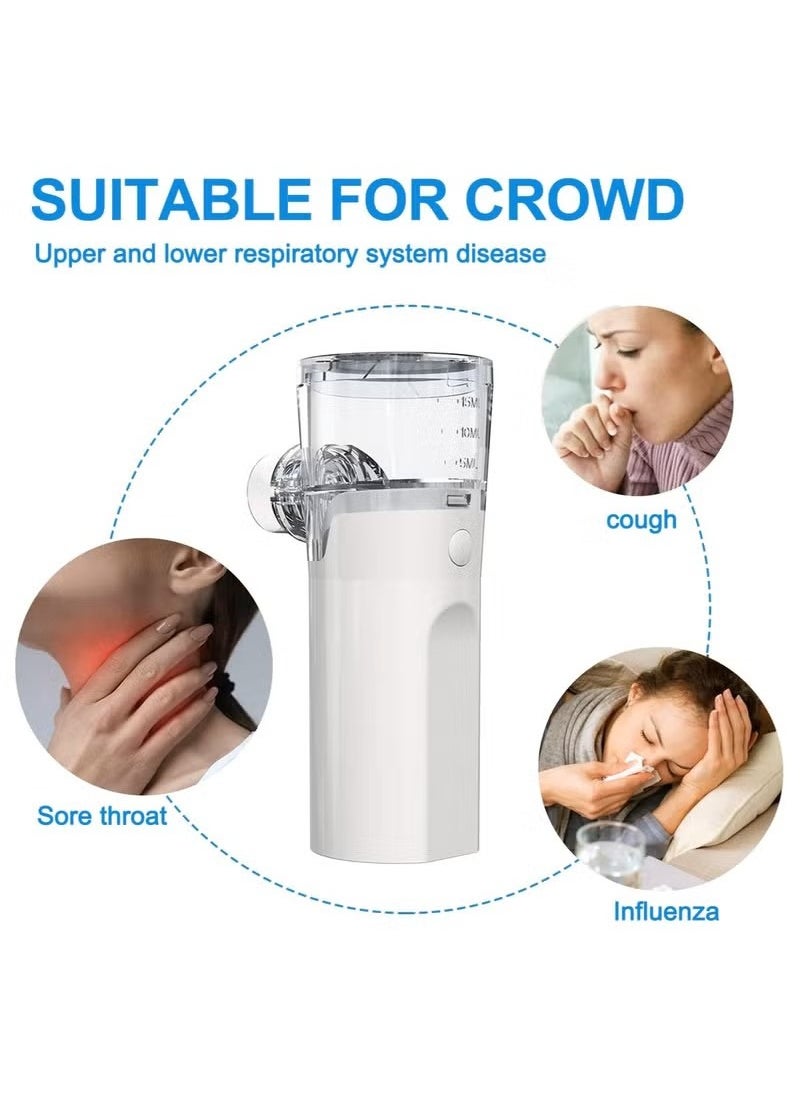 JUNYOUK - Ultrasonic Inhaler Mesh Nebulizer Portable Steam Inhaler Atomizer Compact Machine for Adults and Kids Super Nebulise Quiet Handheld Ultrasonic Mesh with Auto-Cleaning Modes for Travel - Image 1