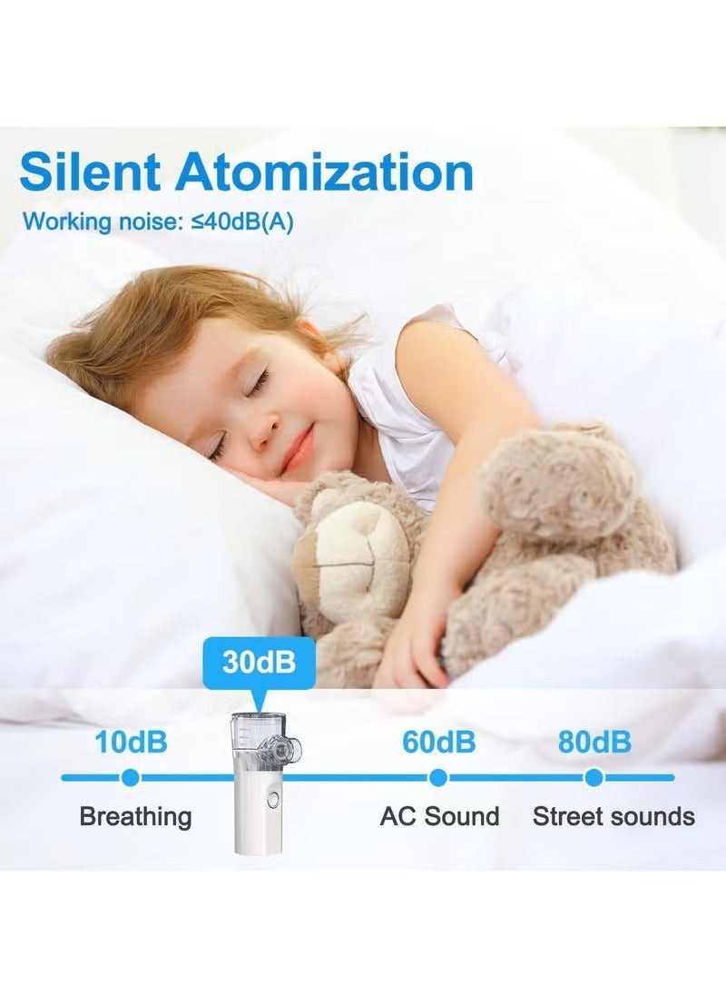 JUNYOUK - Ultrasonic Inhaler Mesh Nebulizer Portable Steam Inhaler Atomizer Compact Machine for Adults and Kids Super Nebulise Quiet Handheld Ultrasonic Mesh with Auto-Cleaning Modes for Travel - Image 1