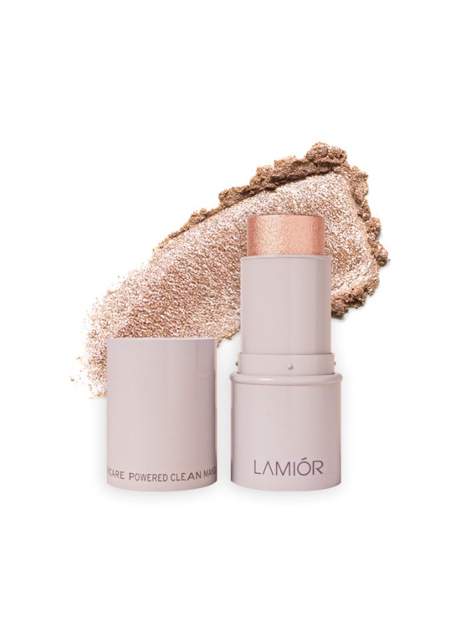 Lamior Bouncy Jelly Glow Stick - Quartz | 95% Natural, Hydrating & Long-Lasting Highlighter | Smudge-Resistant, Cooling & Skincare-Infused | Multipurpose for Face, Eyes & Body | Vegan & Cruelty-Free - Image 1