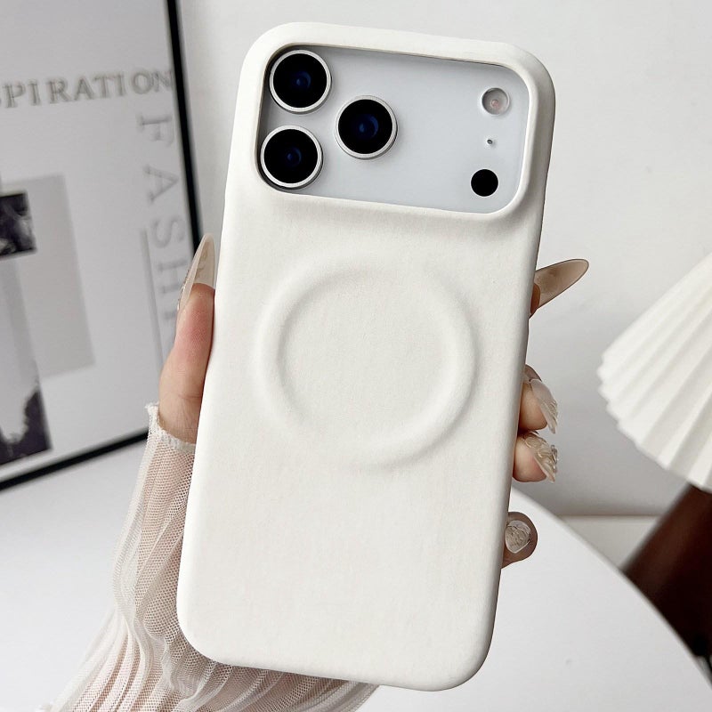 إيروريكس جراب هاتف مغناطيسي من جلد الغنم لهاتف iPhone 17 Pro Max من شركة Feel Sheepskin MagSafe (أبيض) - Image 1