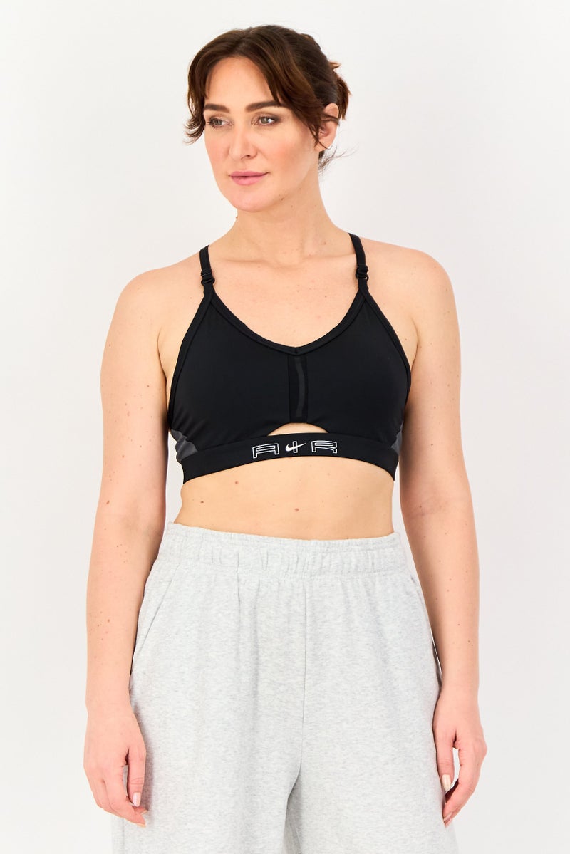 Nike Women Brand Logo Padded Sports Bra, Black - Image 1