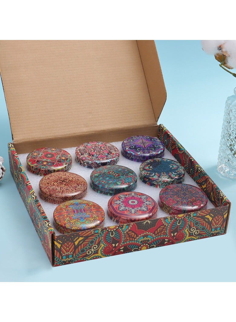 مجموعة من 9 شموع معطرة، شموع معطرة مبتكرة للاستخدام المنزلي، مجموعة من شموع الصويا في علب معدنية - Image 2