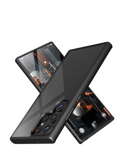 Magic Mask Magic Mask Q Series Clear Case Compatible Case Shockproof Hard PC +Soft Silicone Transparent Protective Slim Hard Back Cover with Silicone Frame for (Black, Samsung S22 Ultra)  - Image 1