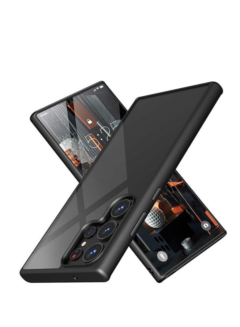 ماجيك ماسك حافظة شفافة من سلسلة Magic Mask Q متوافقة مع حافظة صلبة مضادة للصدمات + غطاء خلفي صلب واقٍ من السيليكون الشفاف مع إطار من السيليكون لهاتف (أسود اس 22 ألترا) - Image 1