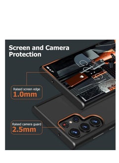 Magic Mask Magic Mask Q Series Clear Case Compatible Case Shockproof Hard PC +Soft Silicone Transparent Protective Slim Hard Back Cover with Silicone Frame for (Black, Samsung S22 Ultra)  - Image 4