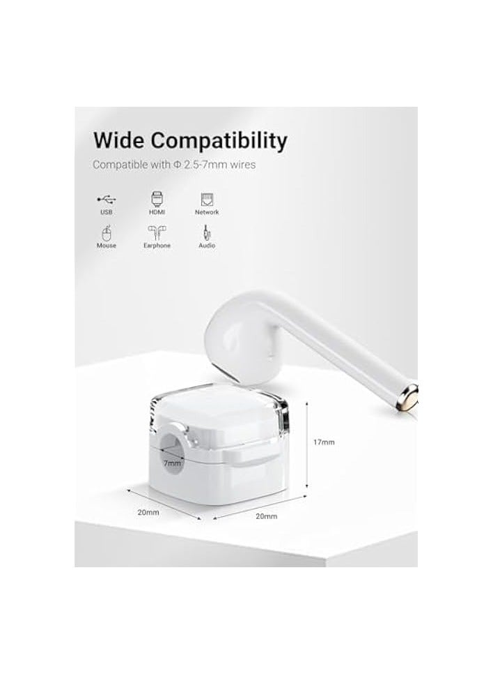 Green Tiger 6 Pack Magnetic Cable Clips Adhesive Cable Management Cord Holder Wire Desk Organizer Keeper USB Charger Cable Tidy Holder for Phone Home & Office Wall Kitchen Car Desktop Nightstand White - Image 1