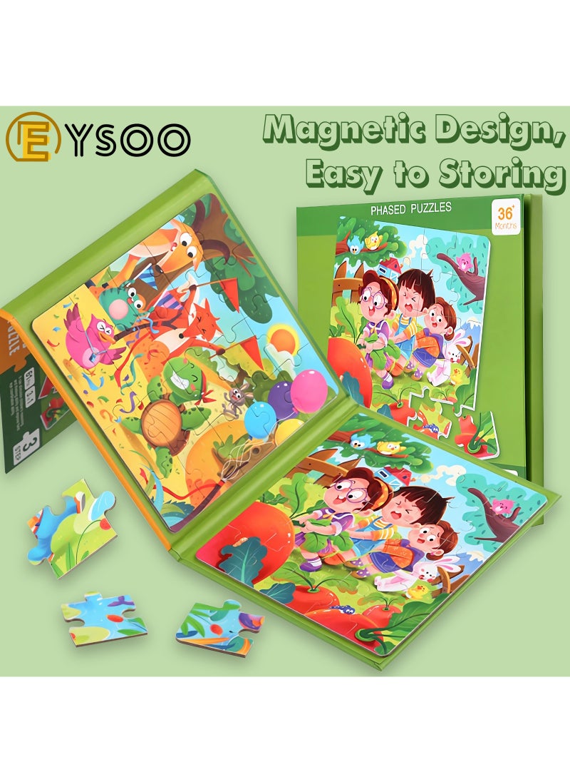  إيسو EYSOO ألغاز مغناطيسية 3 عبوات - كتب ألغاز مغناطيسية للأطفال (16+20+25 قطعة) ألغاز مغناطيسية محمولة للسفر للأطفال بعمر 3+ سنوات - للبنين والبنات (المستوى الثالث-ب)  - Image 4