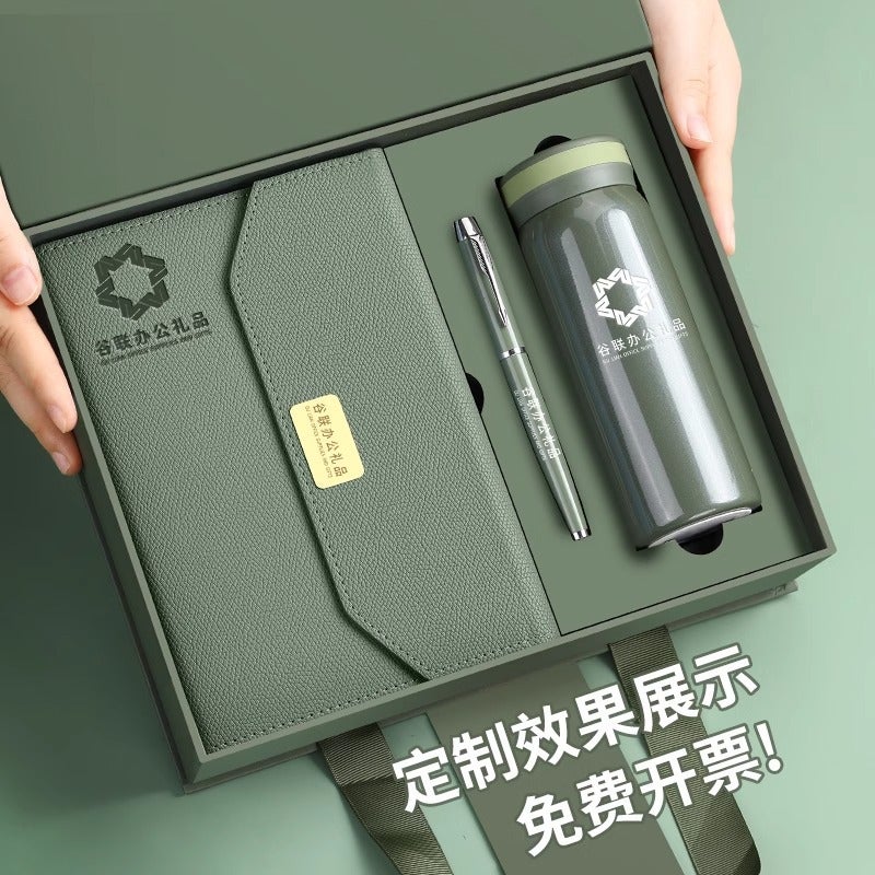 Notebook Set With Thermos Cup, Customizable With Engraved Logo, Notepad, 70% Off Magnetic Clasps, Gift Box For Business - Image 5