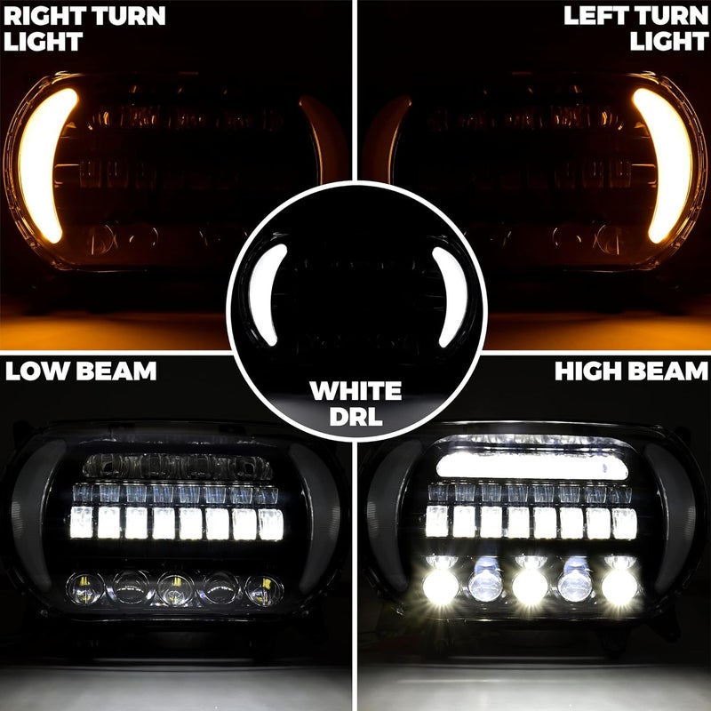 VEISUTOR Dual LED Headlights for Harley Road Glide 2004-2013 - High Low Beam Turn Signal Lights - Image 2