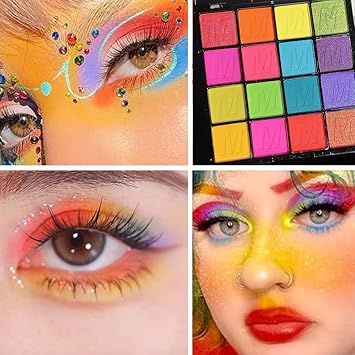 KARLOR 16 colors eyeshadow palette colorful eyeshadow matte shimmer eyeshadow radiant bright colorful eyeshadow well pigmented color bomb eyeshadow red green blue purple eyeshadow longlasting - Image 5