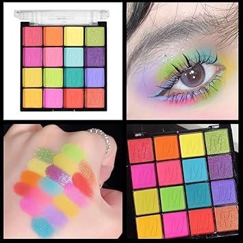 KARLOR 16 colors eyeshadow palette colorful eyeshadow matte shimmer eyeshadow radiant bright colorful eyeshadow well pigmented color bomb eyeshadow red green blue purple eyeshadow longlasting - Image 4
