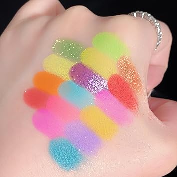 KARLOR 16 colors eyeshadow palette colorful eyeshadow matte shimmer eyeshadow radiant bright colorful eyeshadow well pigmented color bomb eyeshadow red green blue purple eyeshadow longlasting - Image 2