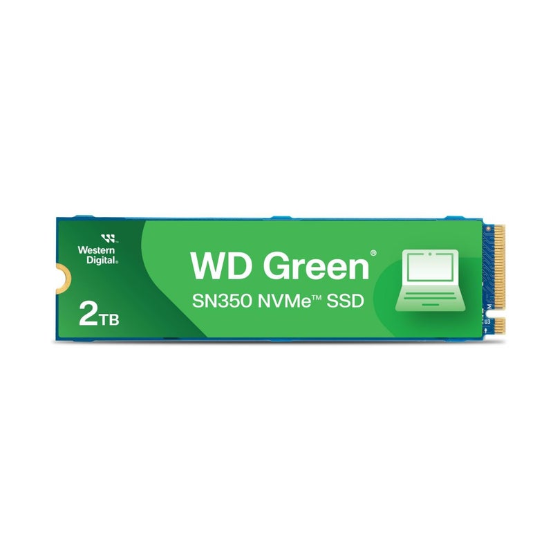 Western Digital Western Digital 2TB WD Green SN350 NVMe Internal SSD Solid State Drive - Gen3 PCIe, QLC, M.2 2280, Up to 3,200 MB/s - WDS200T3G0C - Image 1
