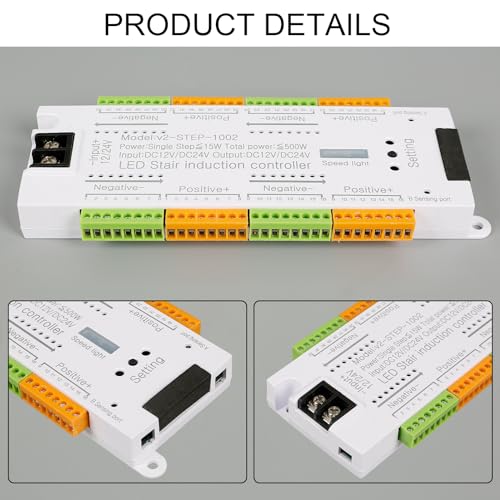 Copgge Motion Sensor LED Stair Light Controller Stairway Lighting Controller 32 Channel Light Automatic Staircase Ladder Step Light Controller for Stairway Light - Image 5