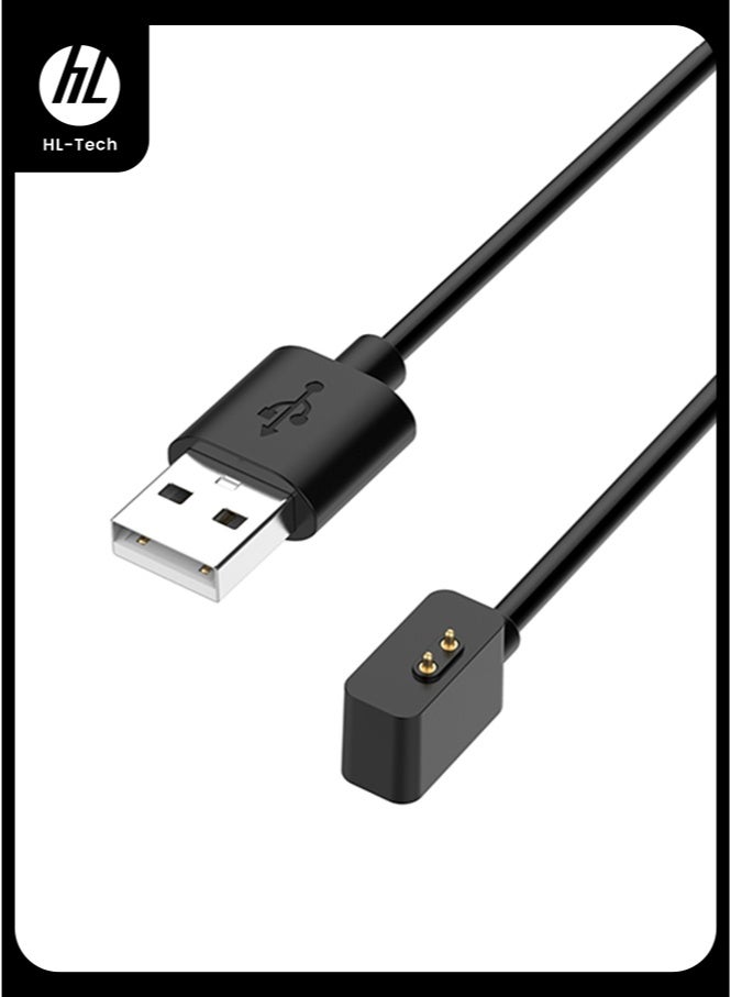 إتش إل تيك كابل شاحن مغناطيسي لهاتف شاومي 7 برو ، ساعة ريدمي 2 ، ساعة ريدمي 2 لايت ، ريدمي هورلوج 2 ، ريدمي سمارت باند برو ، شاحن ساعة ذكية كابل شحن USB بطول 1 متر / 3.3 قدم أسود - Image 1