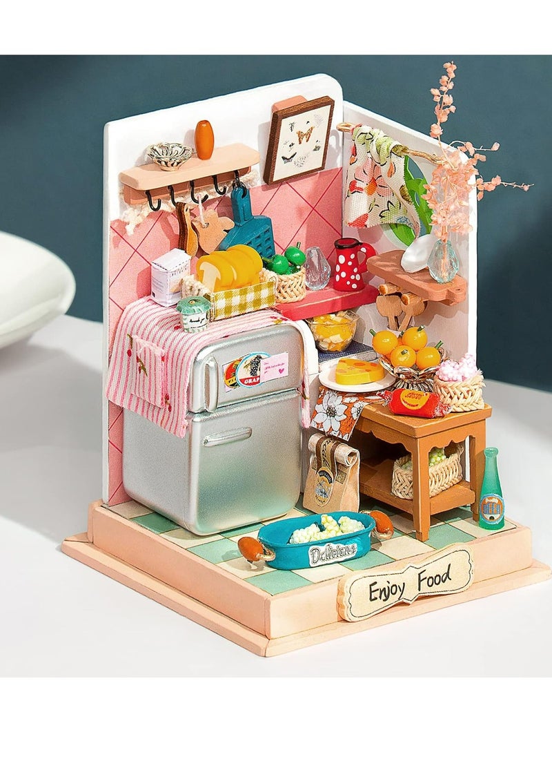 Robotime Rolife Kitchen Set Taste Life DS015 3D Wooden Puzzle DIY Miniature Furniture Dollhouse Kit Unique Home Decor Birthday Gifts for Teens or Adults  - Image 2