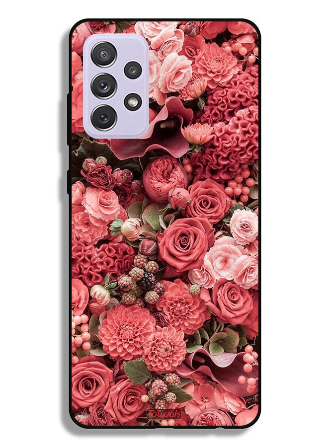 Tolwak Samsung Galaxy A72 5G Protective Case Cover Peach Roses - Image 1