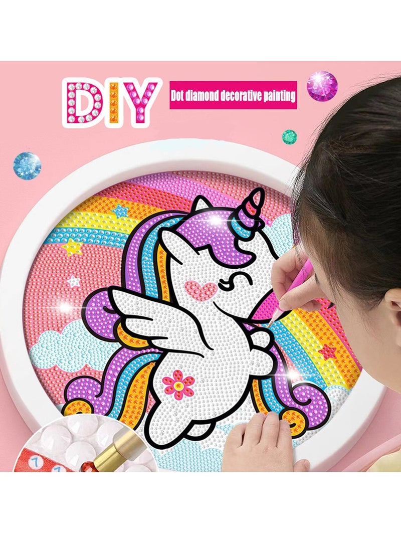 Kids Diamond Painting Kit with Wooden Frame – DIY 5D Resin Rhinestone Art Set for Girls & Boys Age 5+, Sparkle Dot Art Craft for Beginners, Room Decor, Extra Beads Included, Great Birthday Gift for Creative Kids  - Image 1